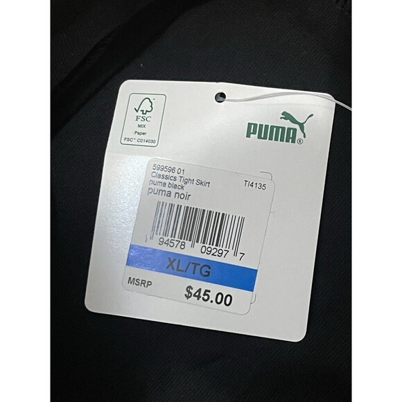 PUMA Classics Tight Skirt Size XL Black NEW Active Performance Sporty Casual - Picture 7 of 10